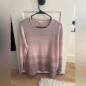 Ella Moss Pink Striped Scoopneck Sweater size S